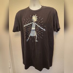 Rick and Morty Adult Swim T Shirt Mens L Black Ripple Junction Glimmer